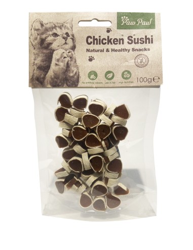 Snack Per Gatto Paw Paw Sushi di Pollo 100Gr - ronnypet.it