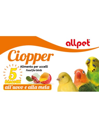 AllPet - Biscotto all'Uovo e alla Mela per tutti i tipi di Uccelli da gabbia Ciopper 35g - ronnypet.it