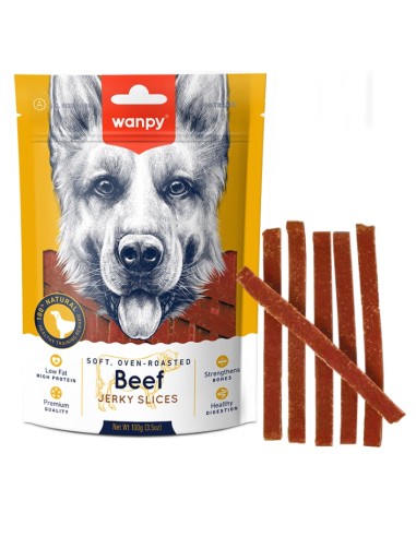 Snack per cani Wanpy Soft Beef Jerky Slices 100g - ronnypet.it