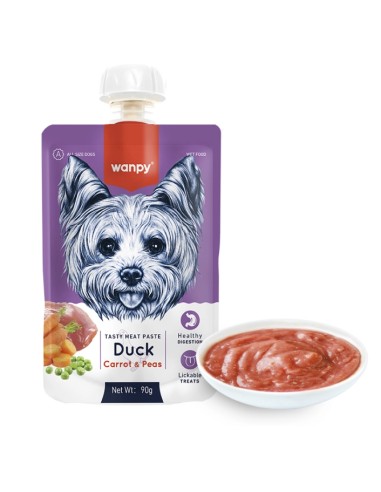 Wanpy Duck Carrot & Pea meat paste, doypack 90g - ronnypet.it