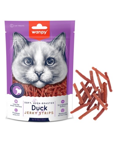 Wanpy Soft Duck Jerky Strips cat treats 80g - ronnypet.it