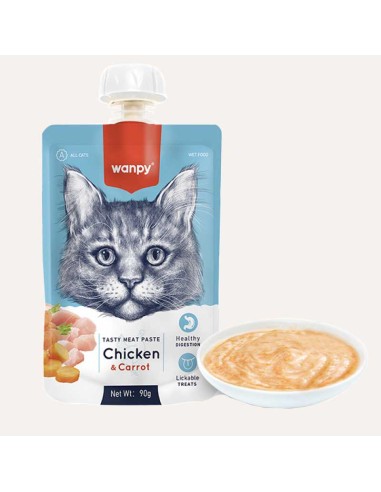 Wanpy Cat Treat Paste with Chicken and Carrot and Tuna 90 gr - ronnypet.it