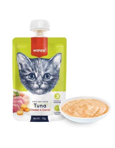 Wanpy Tuna Chicken & Carrot tasty meat paste, doypack 90g - ronnypet.it