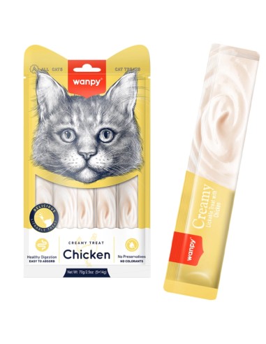 Wanpy Creamy Lickable Treats with Chicken for cats - ronnypet.it