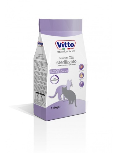 Crocchette Vitto per Gatti Sterilizzati 37/13 Pollo E Riso 1.5Kg - ronnypet.it