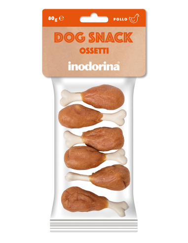 Inodorina Snack Ossetti di Pollo per Cane 80Gr - ronnypet.it