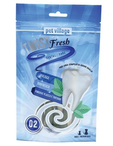 Pet Village Twist Fresh 2 Dental Care Snack Igiene Orale 100Gr - ronnypet.it