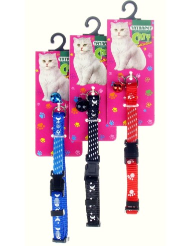 Collare Collarino Per gatto Happy Cat in Nylon con Campanello Rosso 1X17,5/30 Cm - ronnypet.it